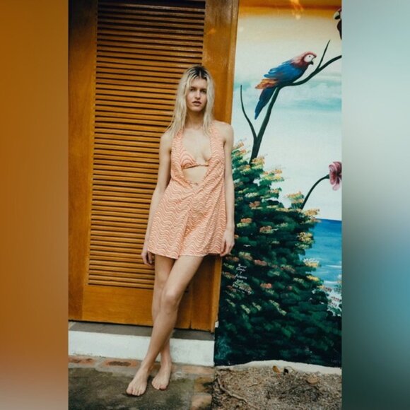 Urban Outfitters | Sand Dollar Romper Assorted Wavy Groovy Pink 70s Style New - Picture 10 of 15